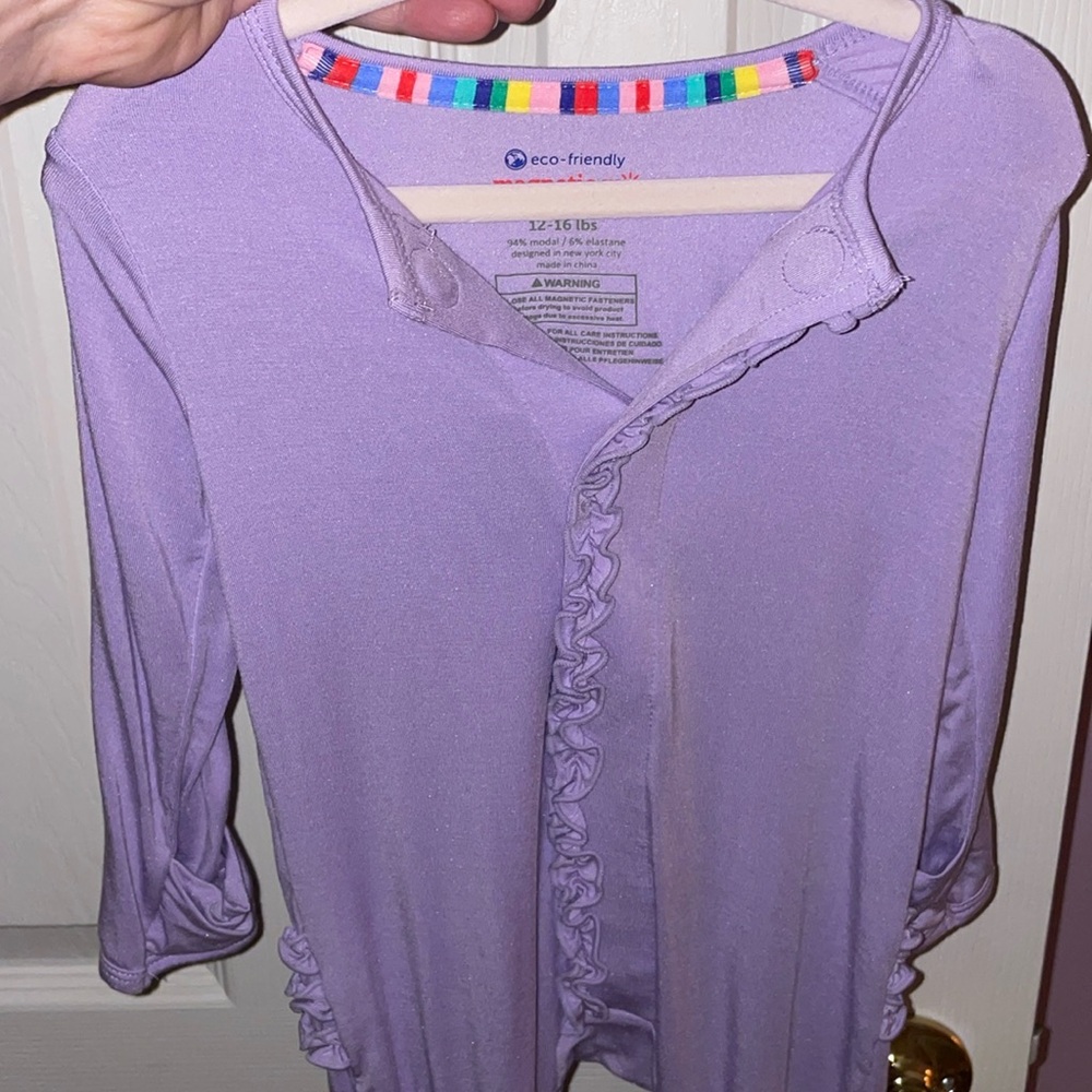 Magnetic Me Lavender Footie with Rainbow Trim